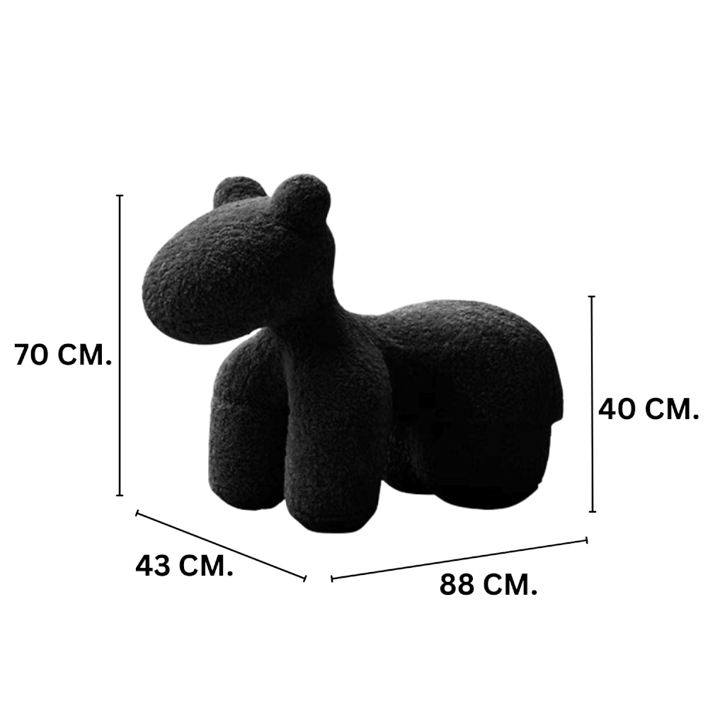 สตูล MY DOLLS HOUSE PONY FURRY 70 ซม. สีดำ_1